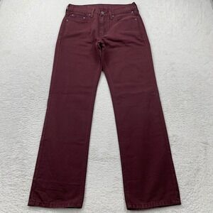 Levi's 505 Burgundy Jeans Men's Straight Leg Cotton Casual Pants 29x30